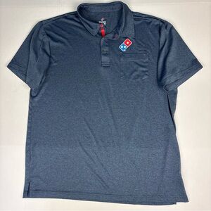 Dominos Gear Adult Large Polo Work Shirt Blue Logo Short Sleeve Pizza Delivery